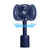 WDLAND Handheld Fan Small Oscillating Personal Cooling Fan with Base and Built-in Rechargeable Battery for Office Room Outdoor Sports Traveling (3 Speed  Blue) - B07BR5F693
